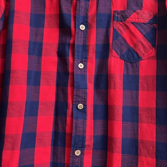 Preowned red and blue button down - Picture 2 of 2